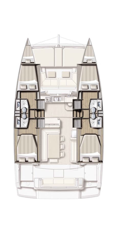Charter Rental Catamaran Anemoskala in Greece Layout | Yacht4Less