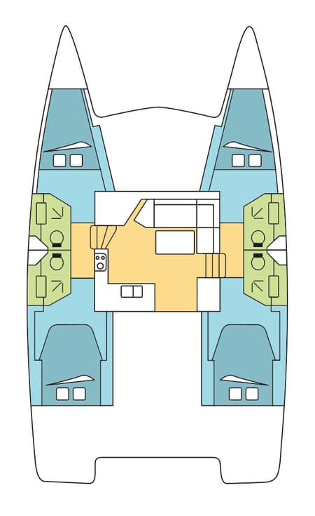 Charter Rental Catamaran AKIALOA in Croatia Layout | Yacht4Less