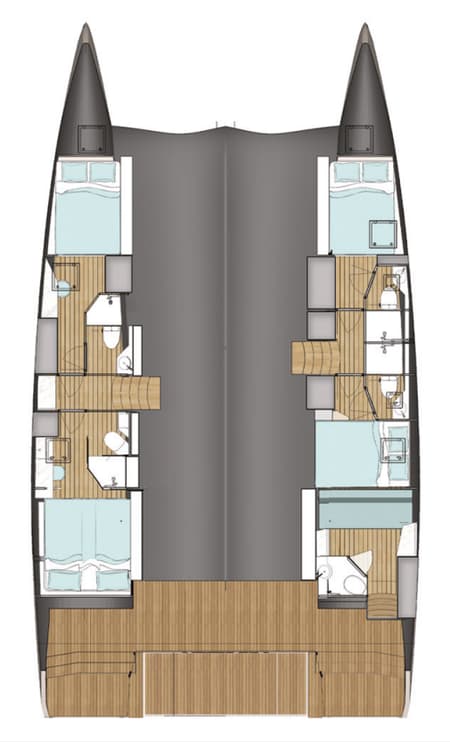 Charter Rental Catamaran Wave in Italy Layout | Yacht4Less
