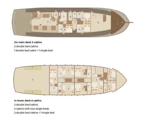 Charter Rental Gulet Cataleya in Croatia Layout | Yacht4Less