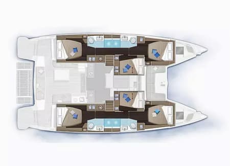 Charter Rental Catamaran Errant Vagabond in Greece Layout | Yacht4Less