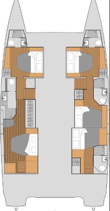 Charter Rental Catamaran Panthours in France Layout | Yacht4Less