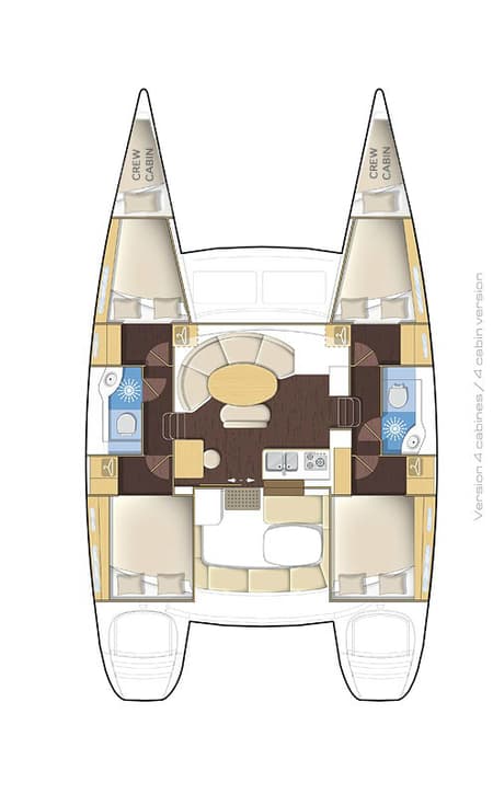 Charter Rental Catamaran Bellevue in Greece Layout | Yacht4Less