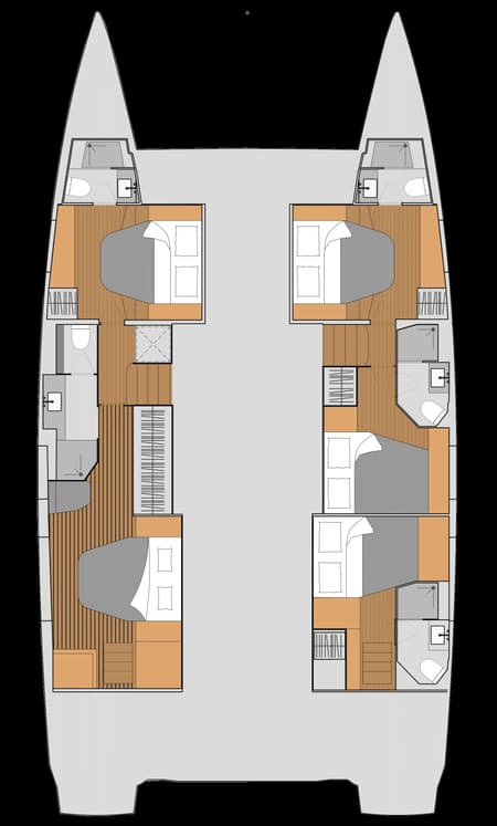 Charter Rental Catamaran Mer Sea in USVI Layout | Yacht4Less