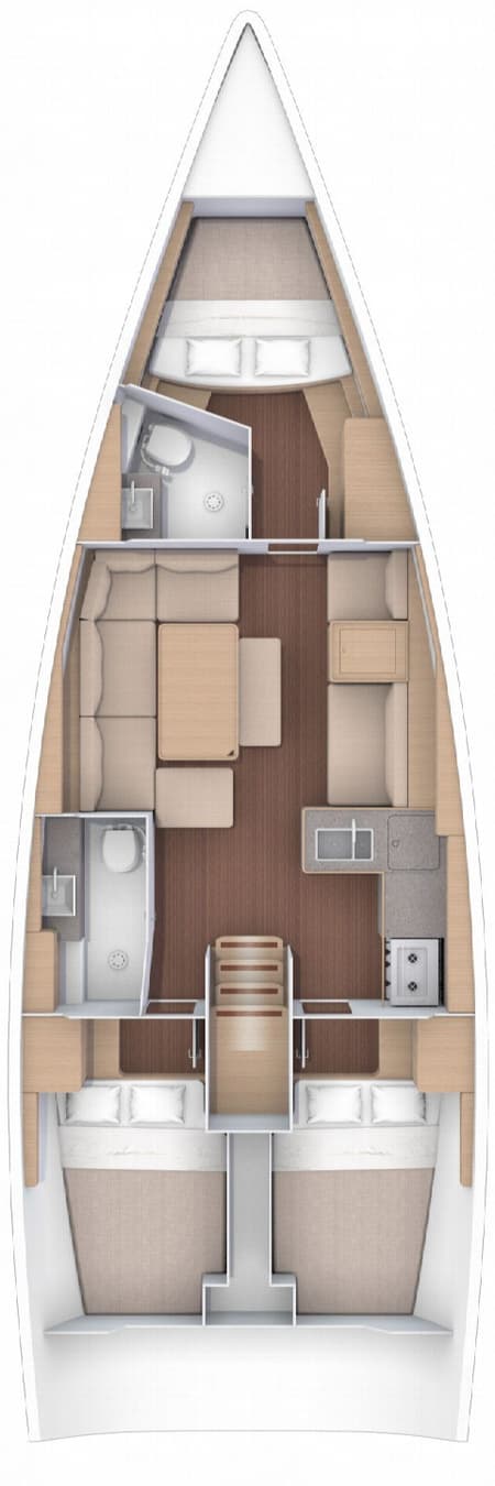 Charter Rental Sailboat Rose De Mer in France Layout | Yacht4Less