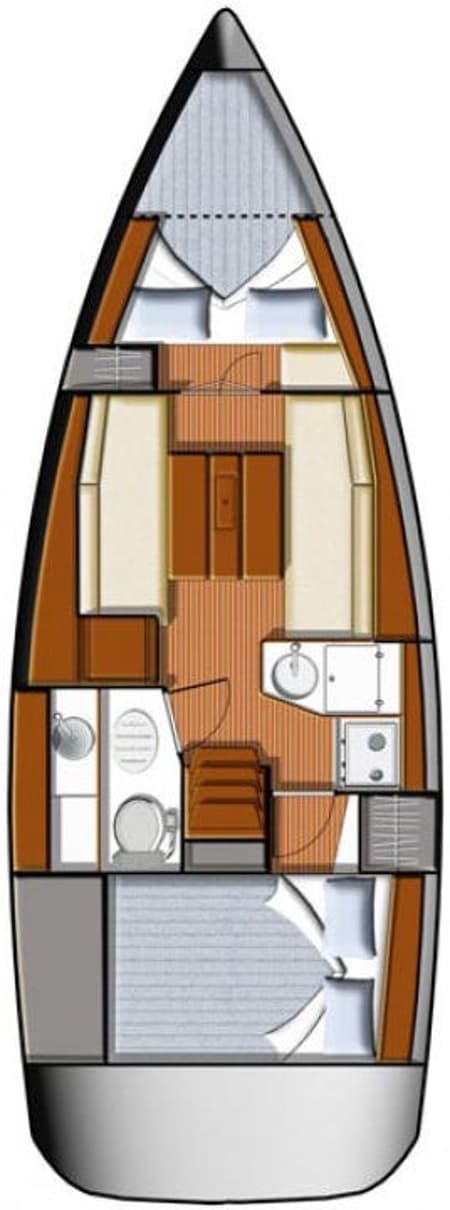 Charter Rental Sailboat Bibidou in France Layout | Yacht4Less