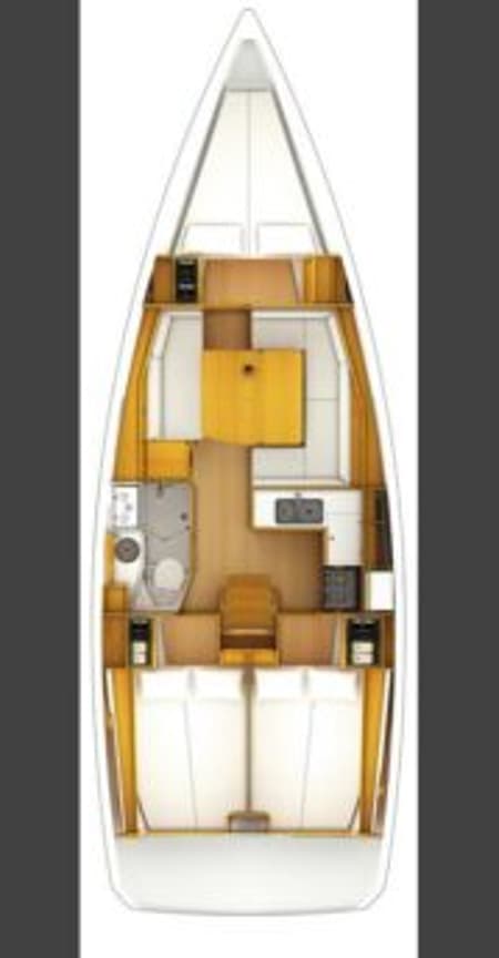 Charter Rental Sailboat Topaze in France Layout | Yacht4Less