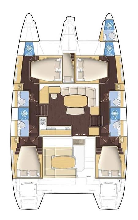 Charter Rental Catamaran Patch Work in Croatia Layout | Yacht4Less