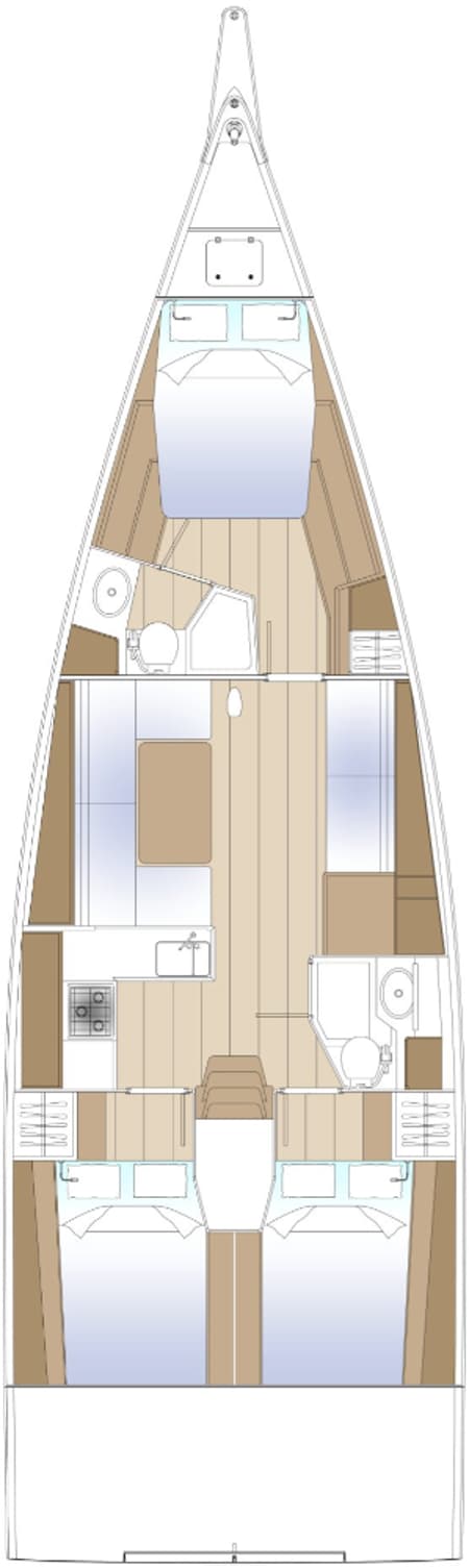 Charter Rental Sailboat Felice in France Layout | Yacht4Less