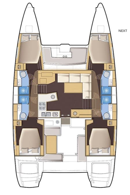 Charter Rental Catamaran Myemocean in Thailand Layout | Yacht4Less
