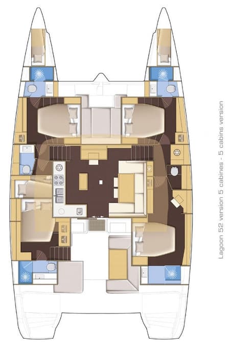 Charter Rental Catamaran Kepi in Greece Layout | Yacht4Less