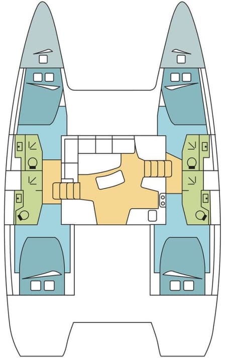 Charter Rental Catamaran WHITE MOON  in Italy Layout | Yacht4Less