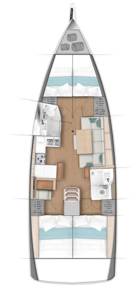 Charter Rental Sailboat Holiday Kiss in Greece Layout | Yacht4Less