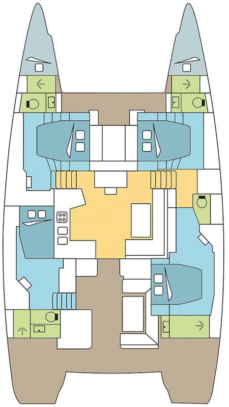 Charter Rental Catamaran Madinina in Greece Layout | Yacht4Less