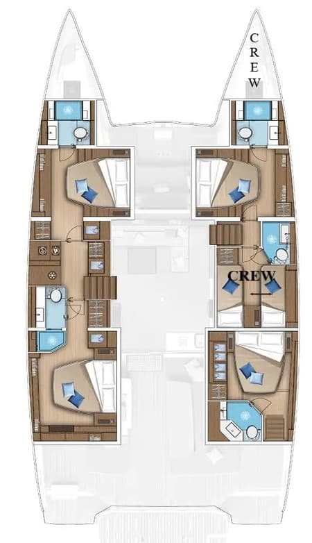 Charter Rental Catamaran IRISEMMA in Spain Layout | Yacht4Less