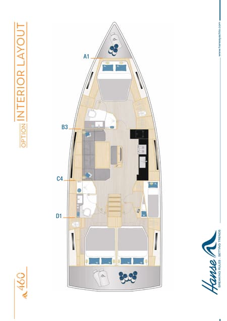 Charter Rental Sailboat L'after in France Layout | Yacht4Less