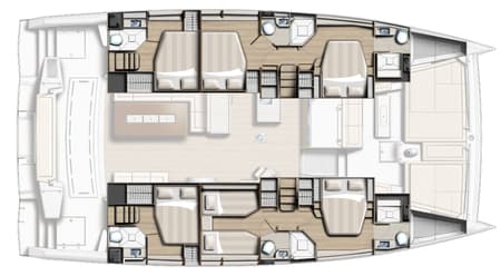 Charter Rental Catamaran Sea Breeze in BVI Layout | Yacht4Less