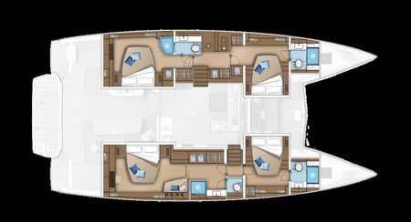 Charter Rental Catamaran Luna Nova in BVI Layout | Yacht4Less