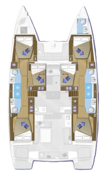 Charter Rental Catamaran Out of the Blue in BVI Layout | Yacht4Less
