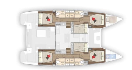 Charter Rental Catamaran Out of the Blue in BVI Layout | Yacht4Less