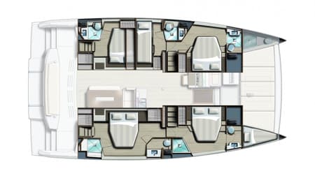Charter Rental Catamaran CattyShack in BVI Layout | Yacht4Less