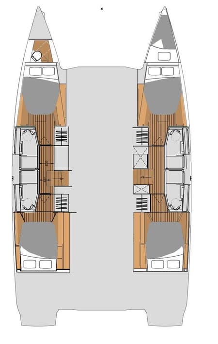 Charter Rental Catamaran Be Hang Loose in Panama Layout | Yacht4Less