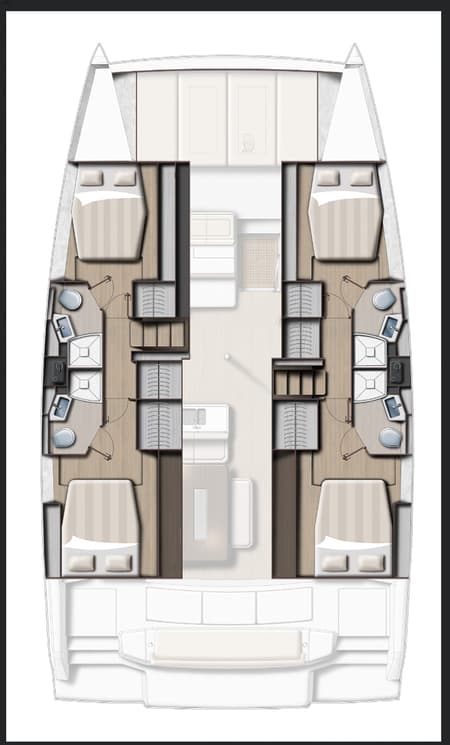 Charter Rental Catamaran Sea Dog in BVI Layout | Yacht4Less