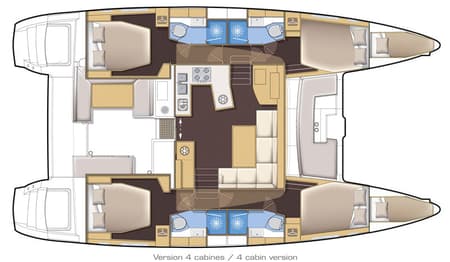 Charter Rental Catamaran Peace Out in BVI Layout | Yacht4Less
