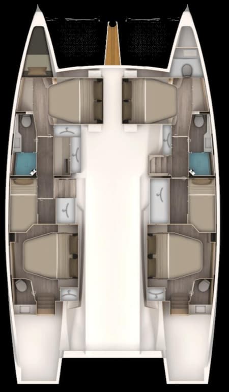 Charter Rental Catamaran Art J in Croatia Layout | Yacht4Less