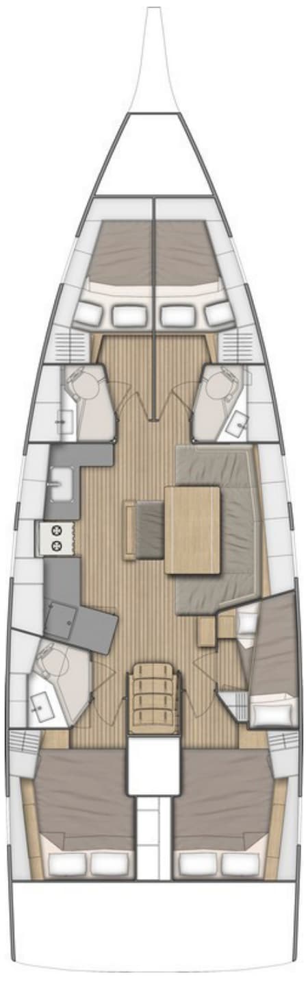 Charter Rental Sailboat Tria in Croatia Layout | Yacht4Less
