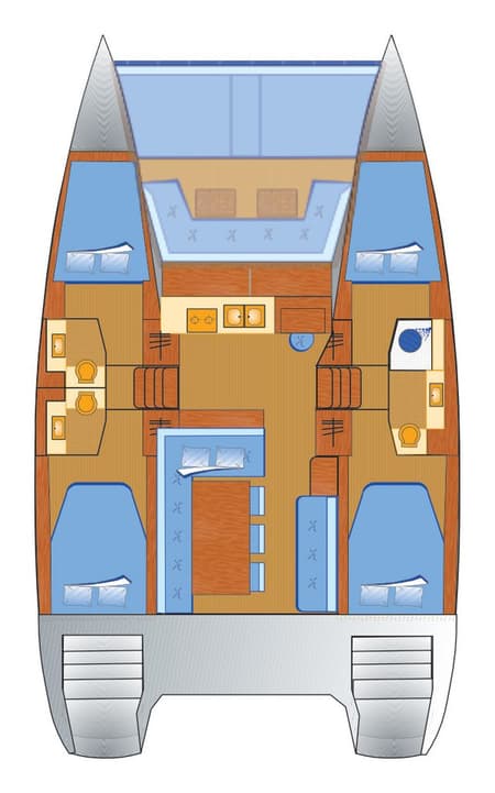 Charter Rental Catamaran Escape in Spain Layout | Yacht4Less