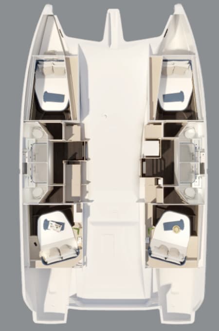 Charter Rental Catamaran MANATEE  in Croatia Layout | Yacht4Less
