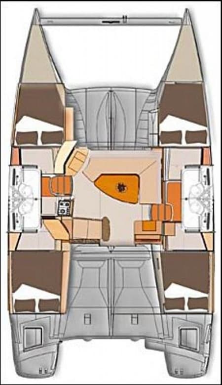Charter Rental Catamaran Mirada in Turkey Layout | Yacht4Less