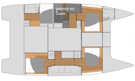 Charter Rental Catamaran Nerida in Greece Layout | Yacht4Less