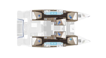 Charter Rental Catamaran All For Love in Croatia Layout | Yacht4Less