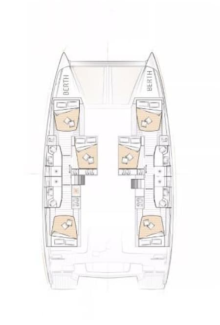 Charter Rental Catamaran Faros in Croatia Layout | Yacht4Less