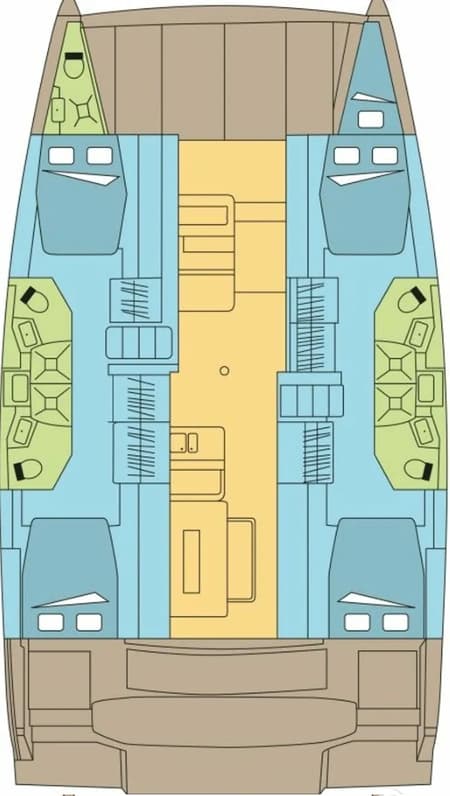 Charter Rental Catamaran La Brise in Turkey Layout | Yacht4Less