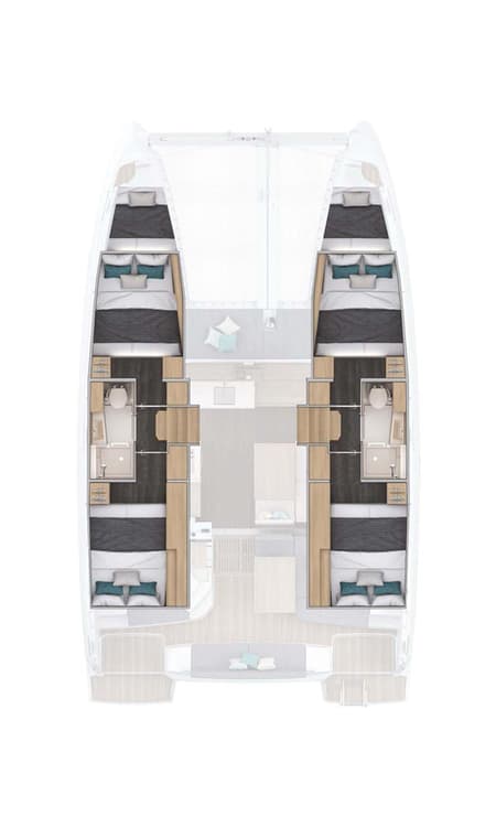 Charter Rental Catamaran Mare Amore in Croatia Layout | Yacht4Less
