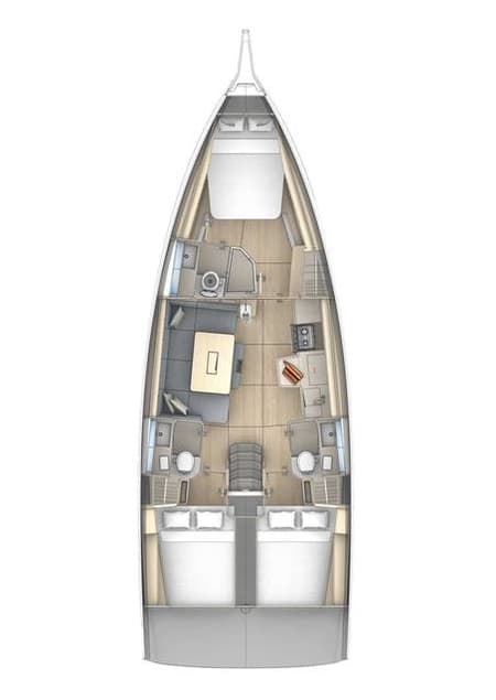 Charter Rental Sailboat Iris in Greece Layout | Yacht4Less