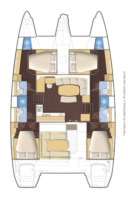 Charter Rental Catamaran Paluko in Turkey Layout | Yacht4Less
