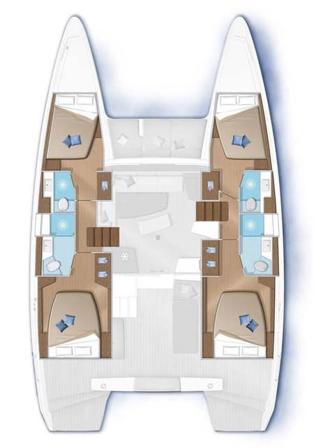 Charter Rental Catamaran Ocean Light in Italy Layout | Yacht4Less