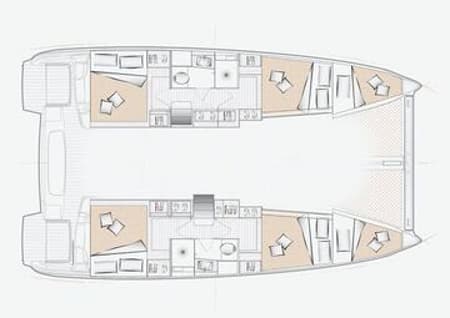 Charter Rental Catamaran Excess 11 in Thailand Layout | Yacht4Less