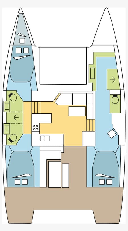Charter Rental Catamaran QLF in France Layout | Yacht4Less