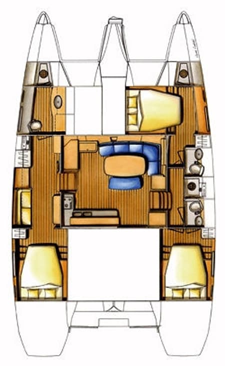 Charter Rental Catamaran Akala in BVI Layout | Yacht4Less