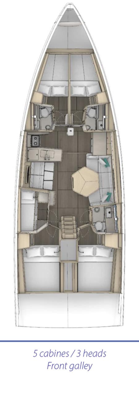 Charter Rental Sailboat Mpourini in Greece Layout | Yacht4Less