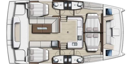 Charter Rental Catamaran Samothraki 1 in Greece Layout | Yacht4Less
