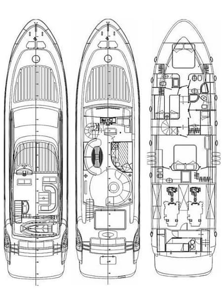 Charter Rental Motorboat Auri in Spain Layout | Yacht4Less