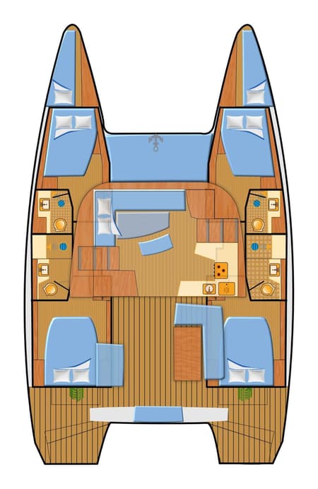 Charter Rental Catamaran Moonlight in Croatia Layout | Yacht4Less