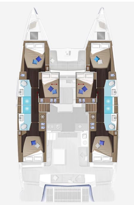 Charter Rental Catamaran No Surrender in BVI Layout | Yacht4Less