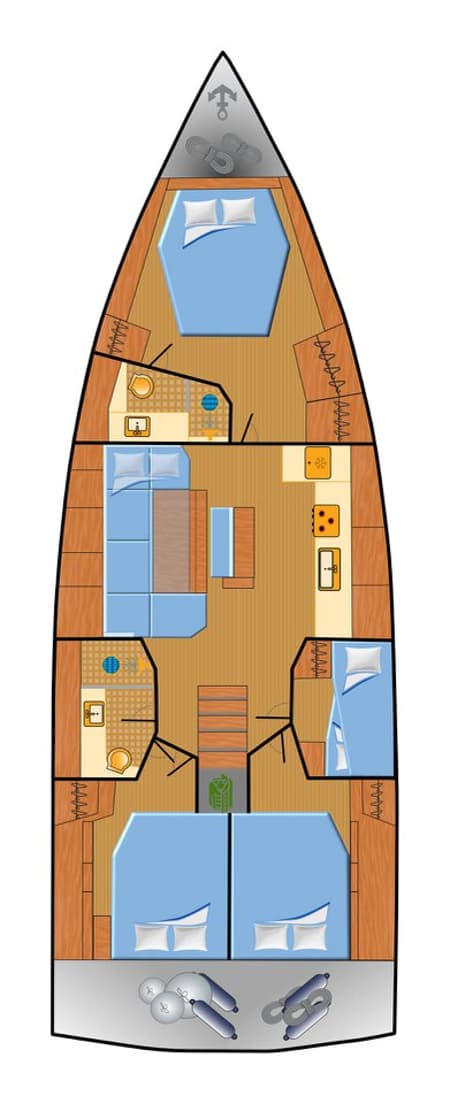 Charter Rental Sailboat Antares in Spain Layout | Yacht4Less